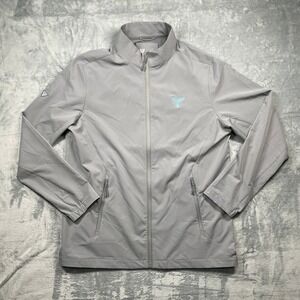 Levelwear Mens Gray Whale Gin Logo Lightweight Zip Up Vented Activewear Jacket L